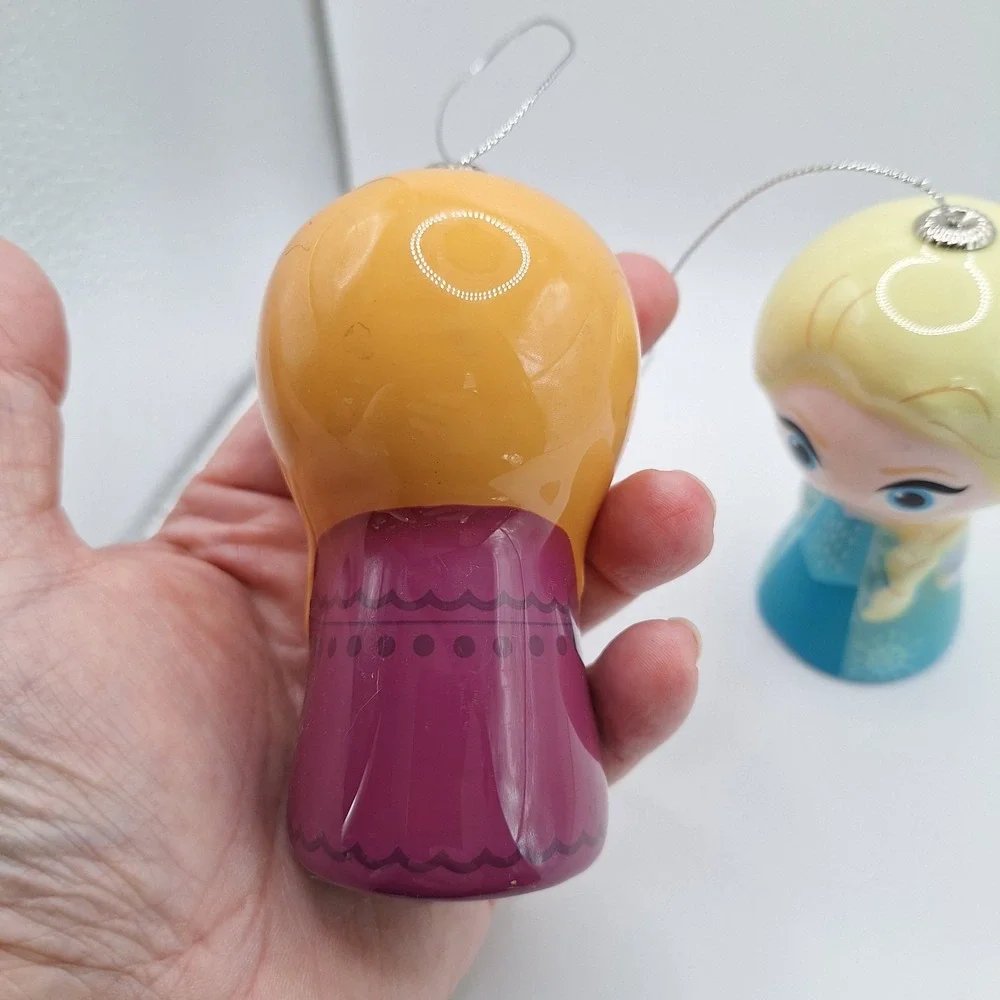 Set of Disney Frozen Anna & Elsa Decoupage Christmas Ornaments 4